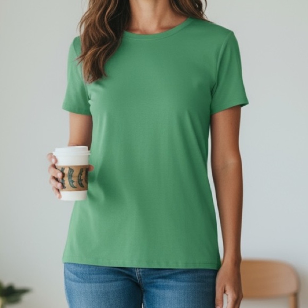 Talbots Green Pima Cotton T-Shirt NWOT